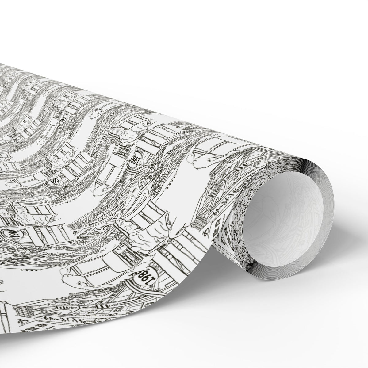 Wrapping Paper — Elegant Black & White Architectural Pattern Gift Wrap